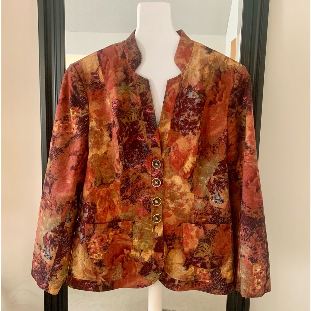 COLDWATER CREEK Floral Fall Time Jacket